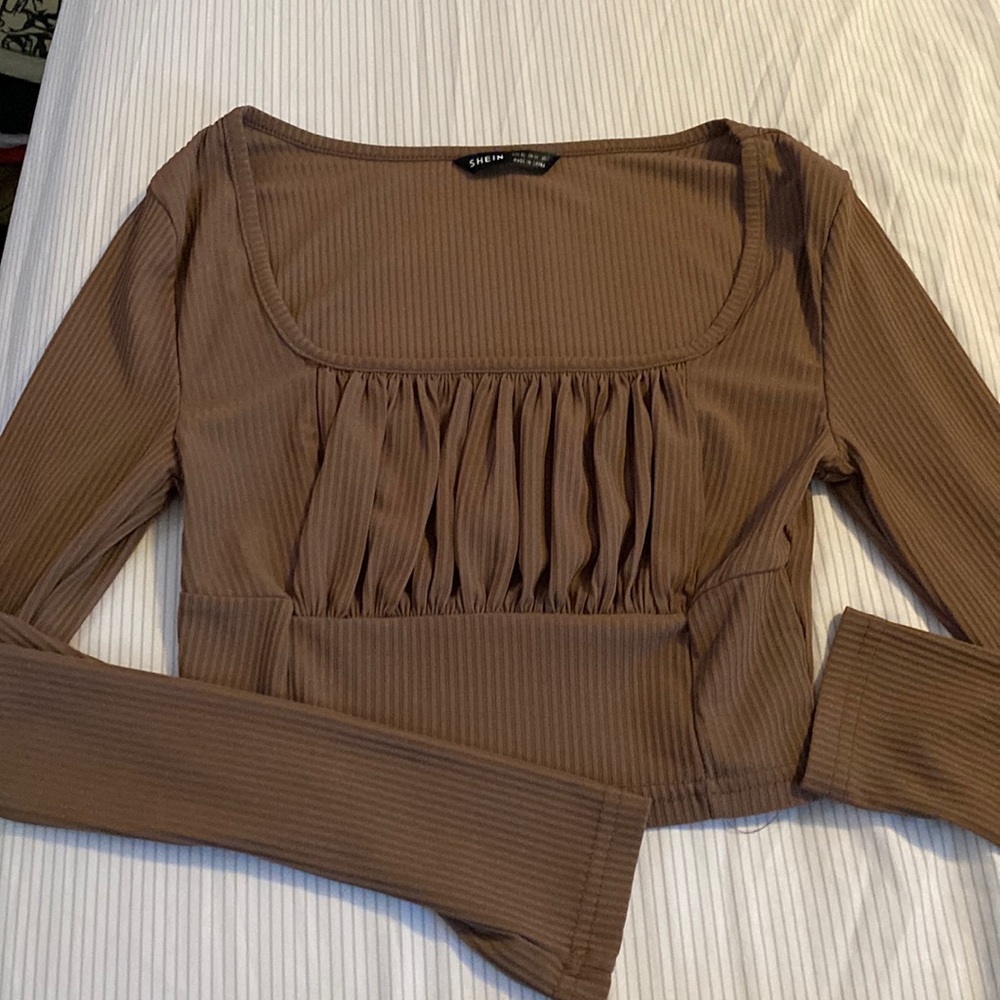 SHEIN brown crop top